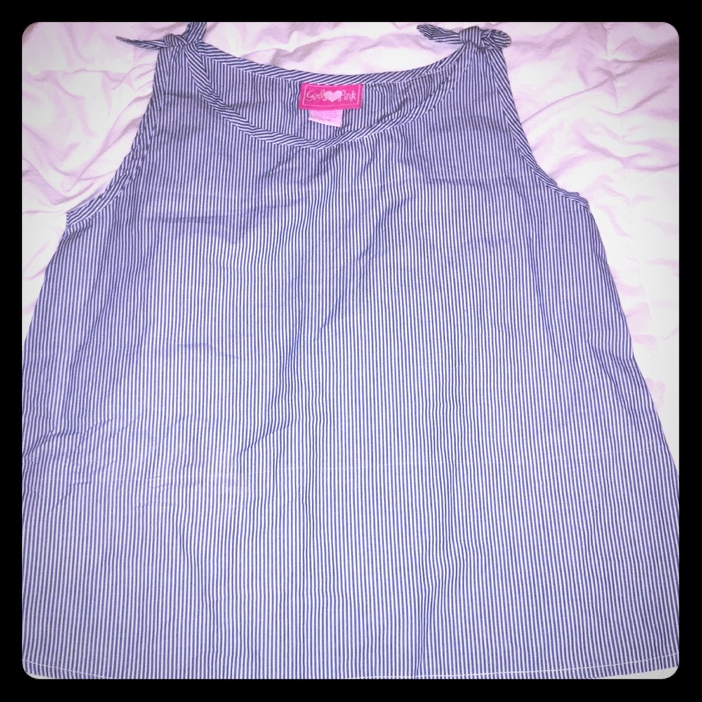 Blue & White Pinstripe Tank Top